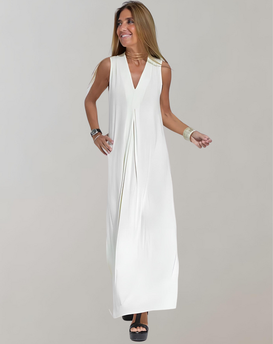 Elegantes Sommer-Maxikleid mit V-Ausschnitt