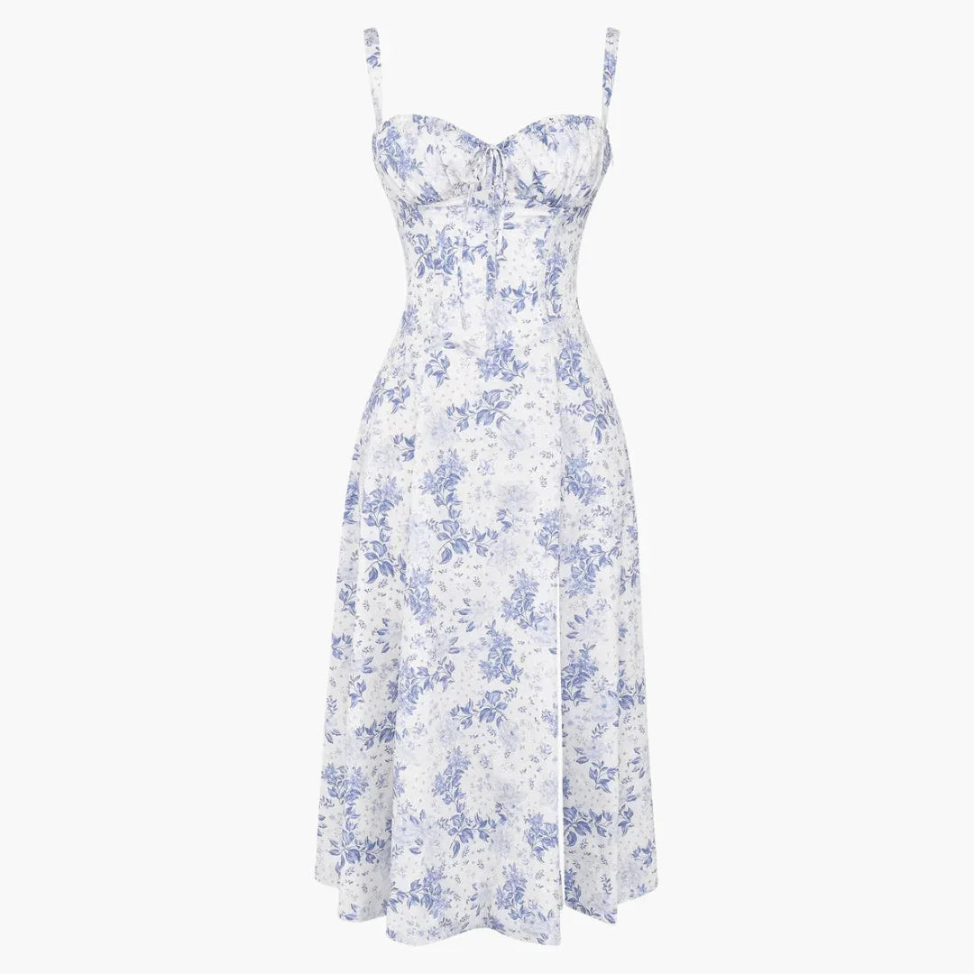 Elegantes und luftiges Schulterfreies Kleid mit Blumenmuster für Damen