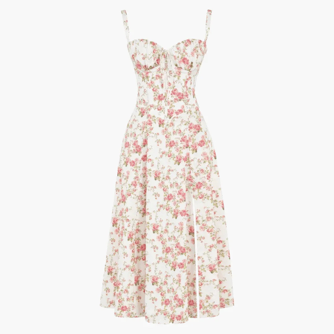 Elegantes und luftiges Schulterfreies Kleid mit Blumenmuster für Damen