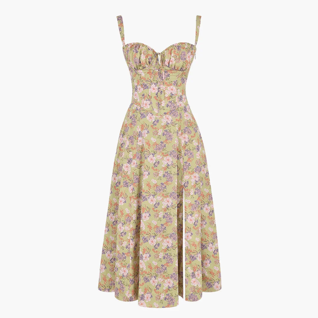 Elegantes und luftiges Schulterfreies Kleid mit Blumenmuster für Damen