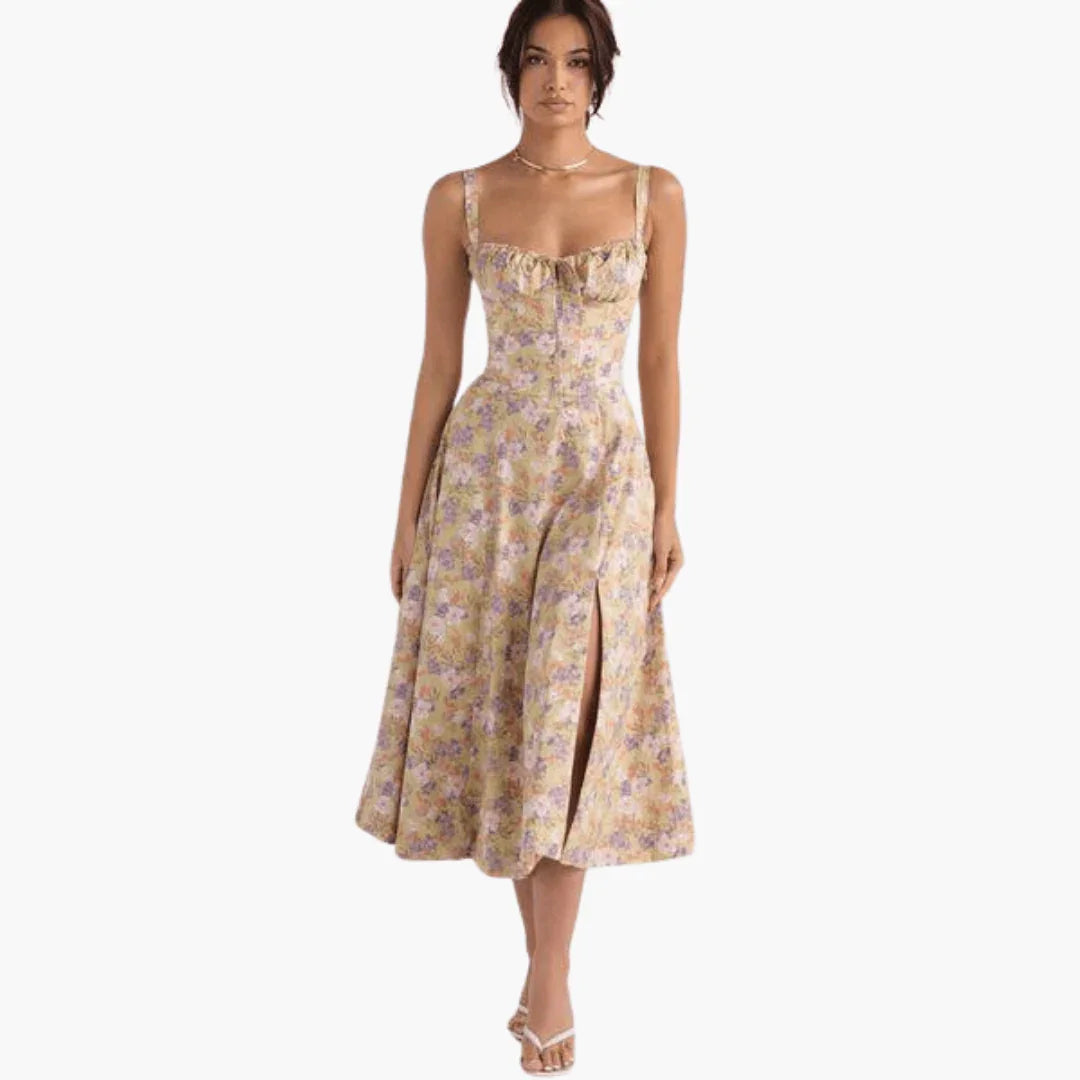 Elegantes und luftiges Schulterfreies Kleid mit Blumenmuster für Damen