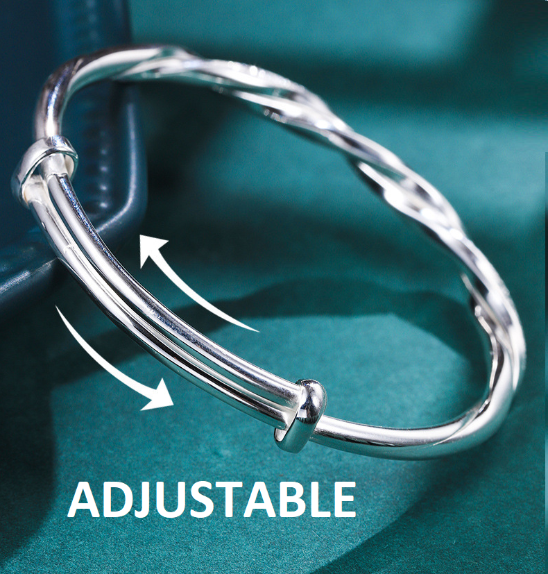 Elegantes und zeitloses geflochtenes Silberarmband für Damen