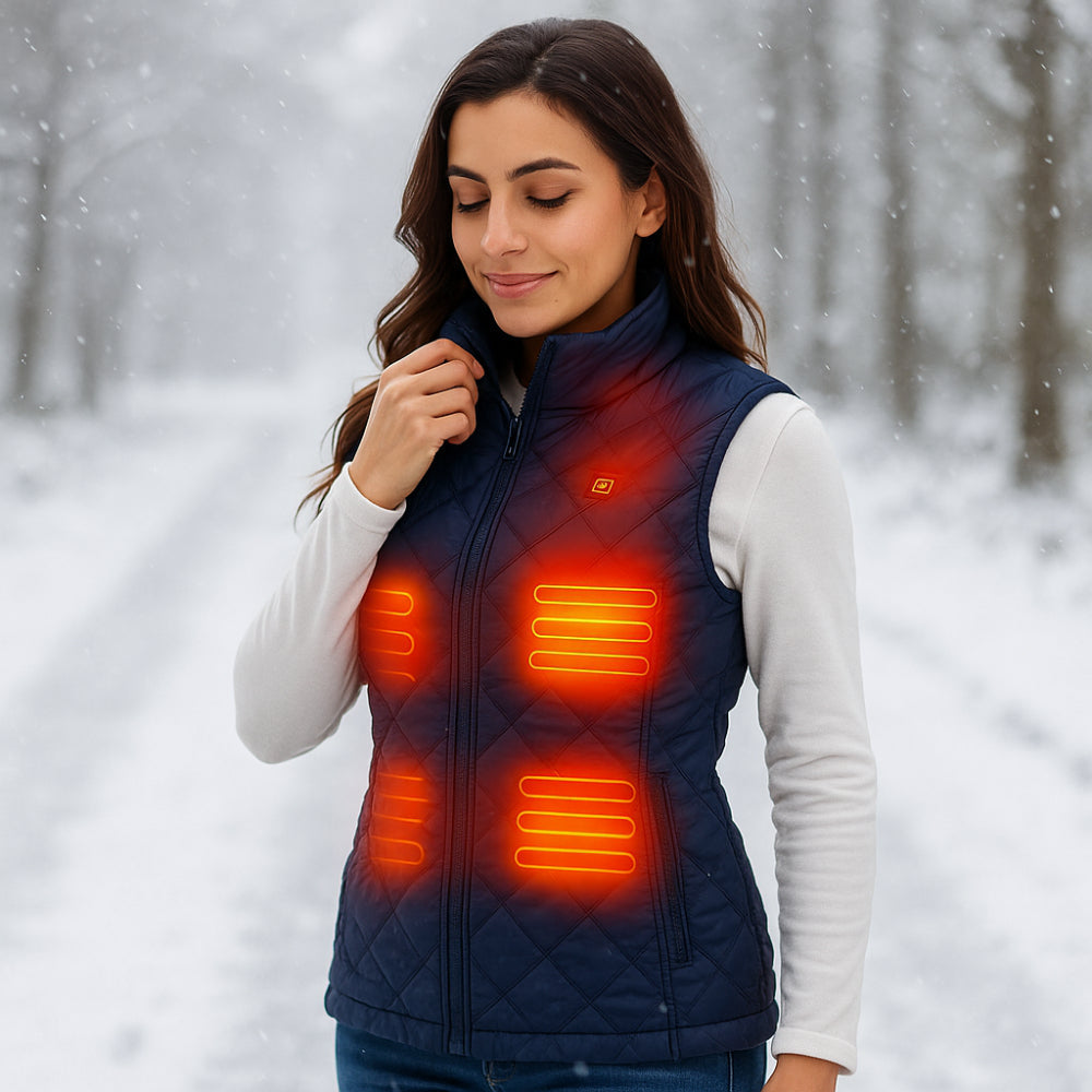 Elektrisch beheizbare Damen-Weste für den Winter und Outdoor
