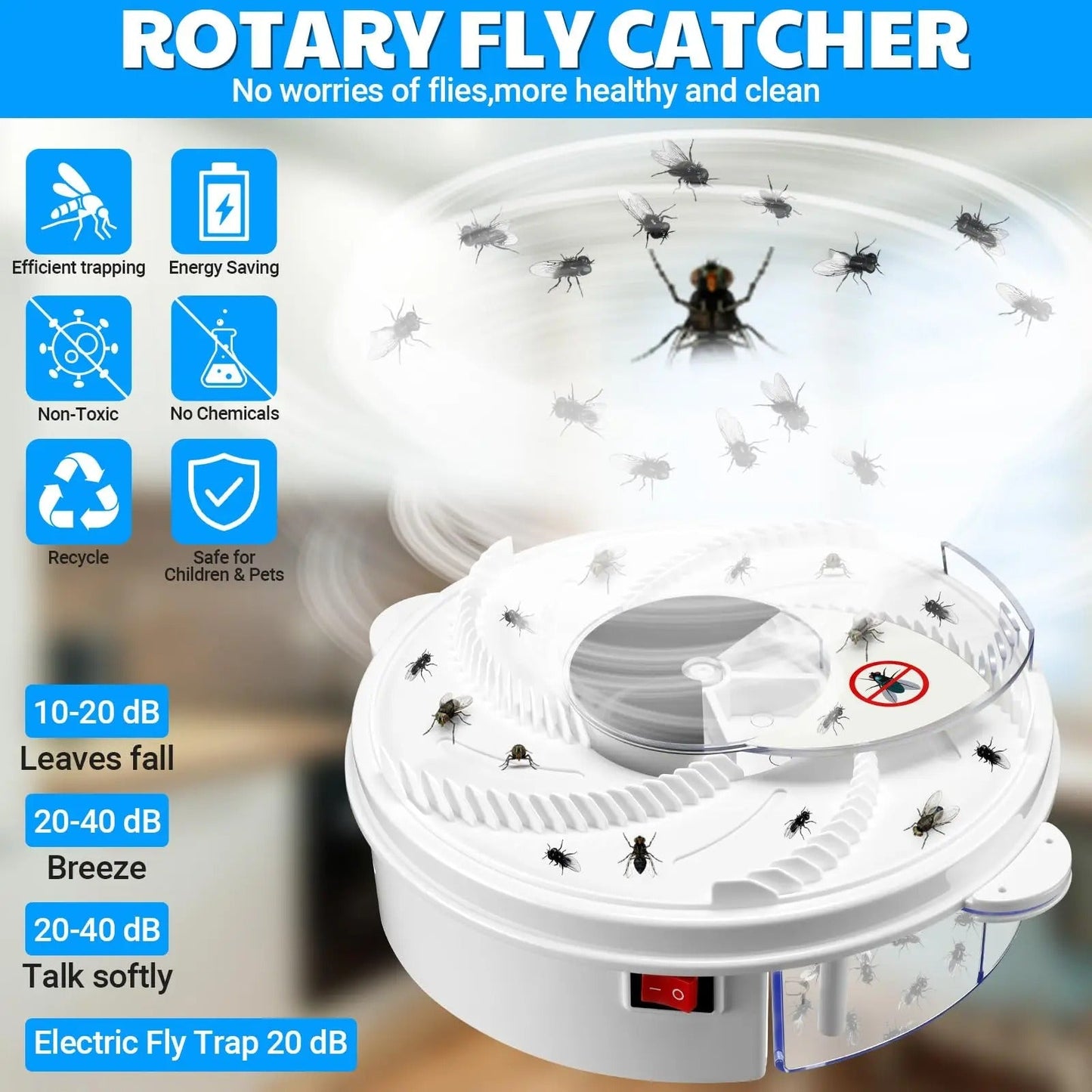 Elektrische Fliegenfalle mit USB – Leise, effektiv & umweltfreundlich