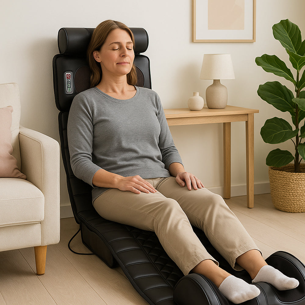 Elektrische Massagematte mit Wärmefunktion und 10 Zonen – vollkommene Entspannung vom Nacken bis zu den Füßen