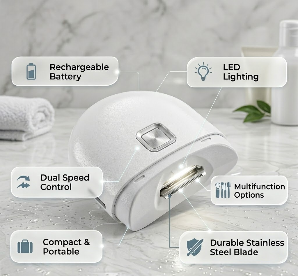 Elektrischer aufladbarer Nagelschneider mit LED-Licht