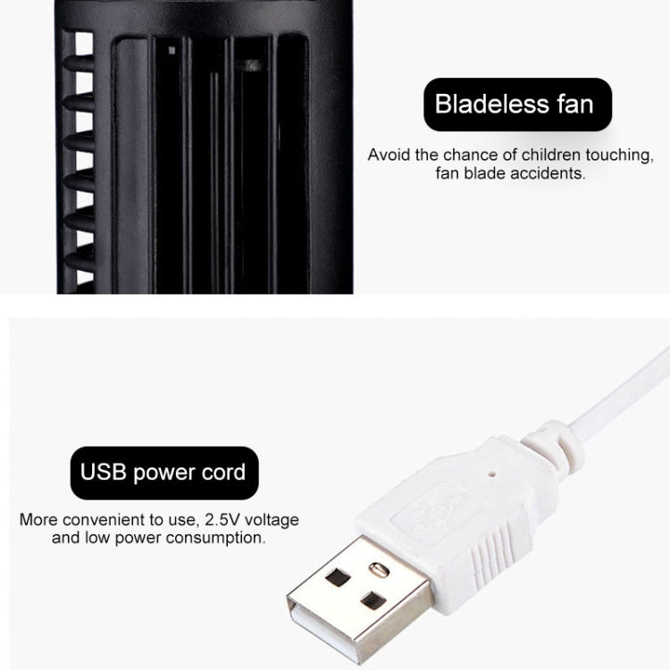 Elektrischer USB-Turmventilator ohne Rotorblätter, Klimatisierungsventilator (Schwarz)