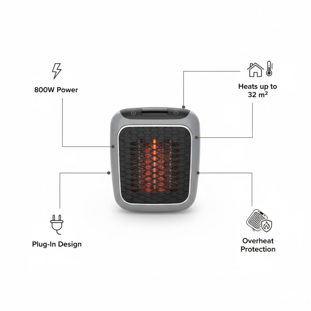 Energiesparender Heizlüfter mit modernem Design