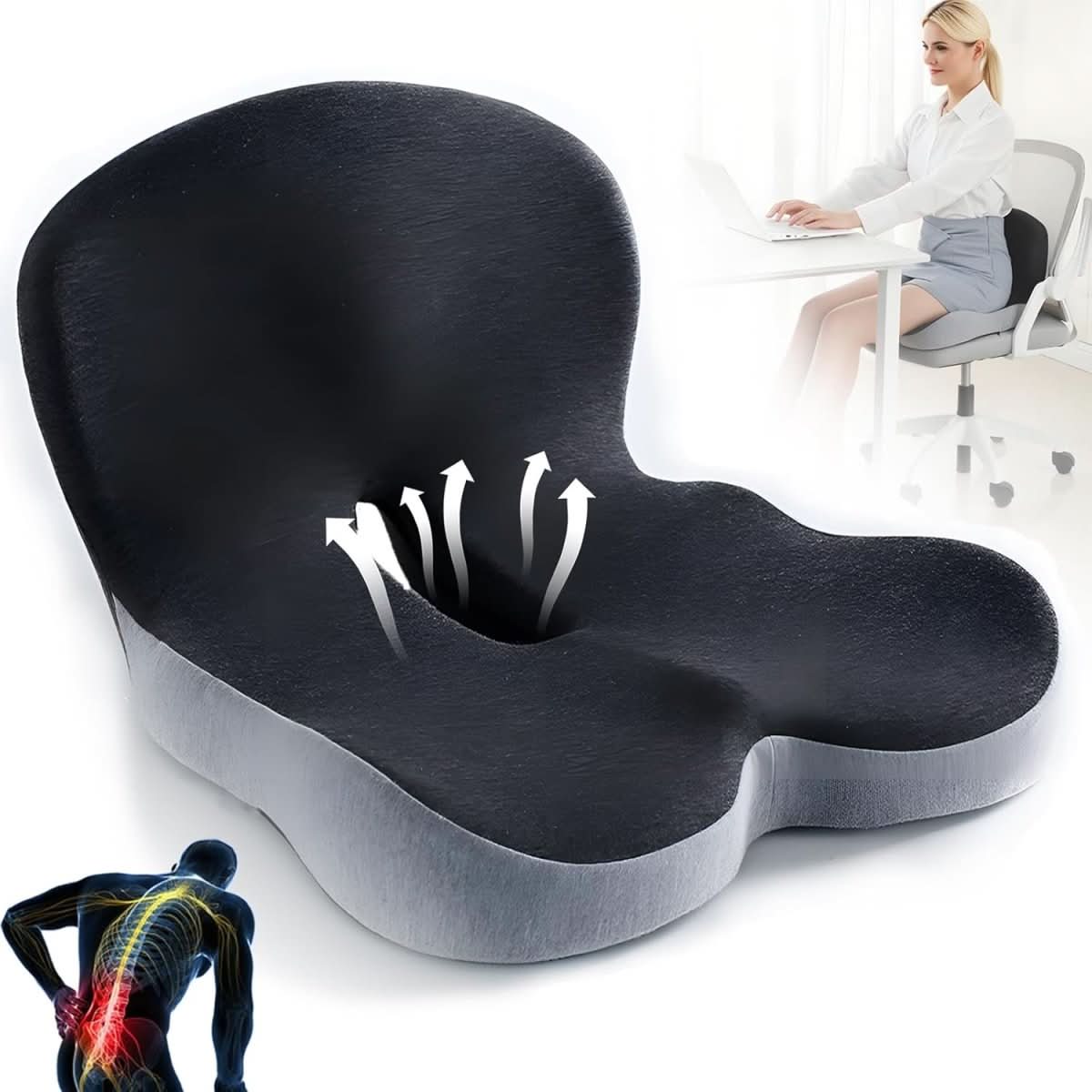 Ergonomisches Sitzkissen aus Memory-Schaumstoff