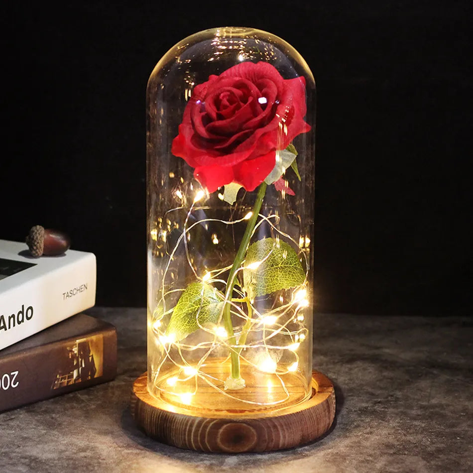Ewige Rose mit Beleuchtung | Zeitloses Geschenk voller Wärme und Liebe