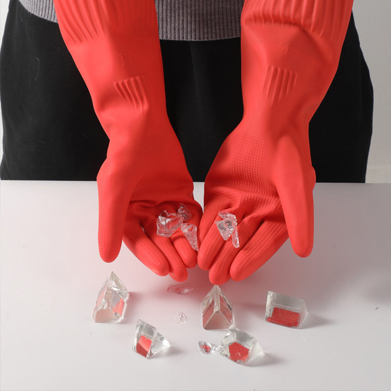 Extralange und dicke Latex-Spülhandschuhe mit Fleece