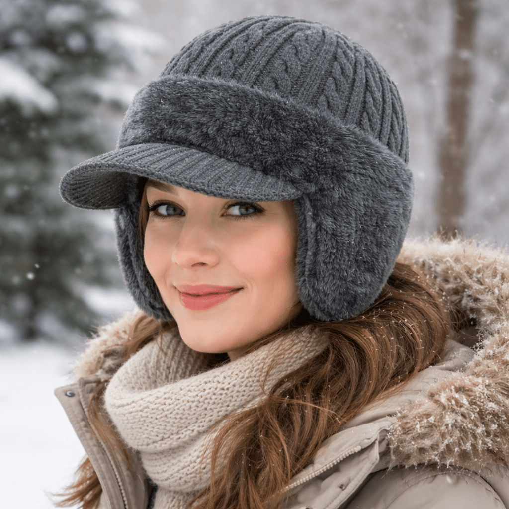 Extrem warme Wintermütze mit integriertem Ohrenschutz