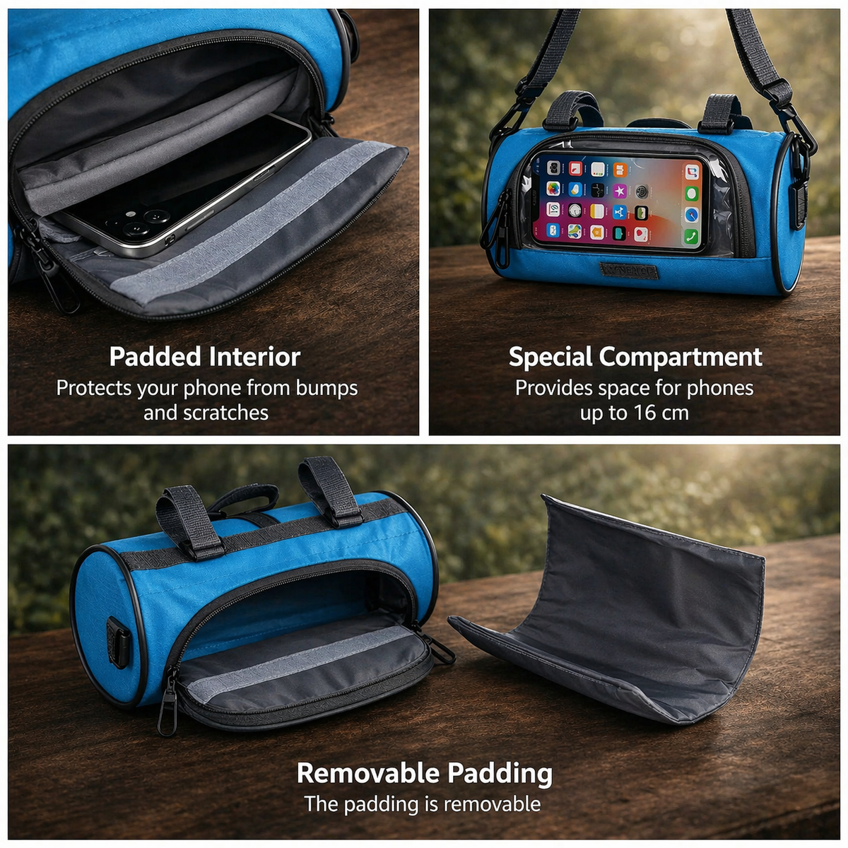 Fahrradtasche | Touchscreen-kompatibel | Universelles Klettverschluss-System | Ridepocket