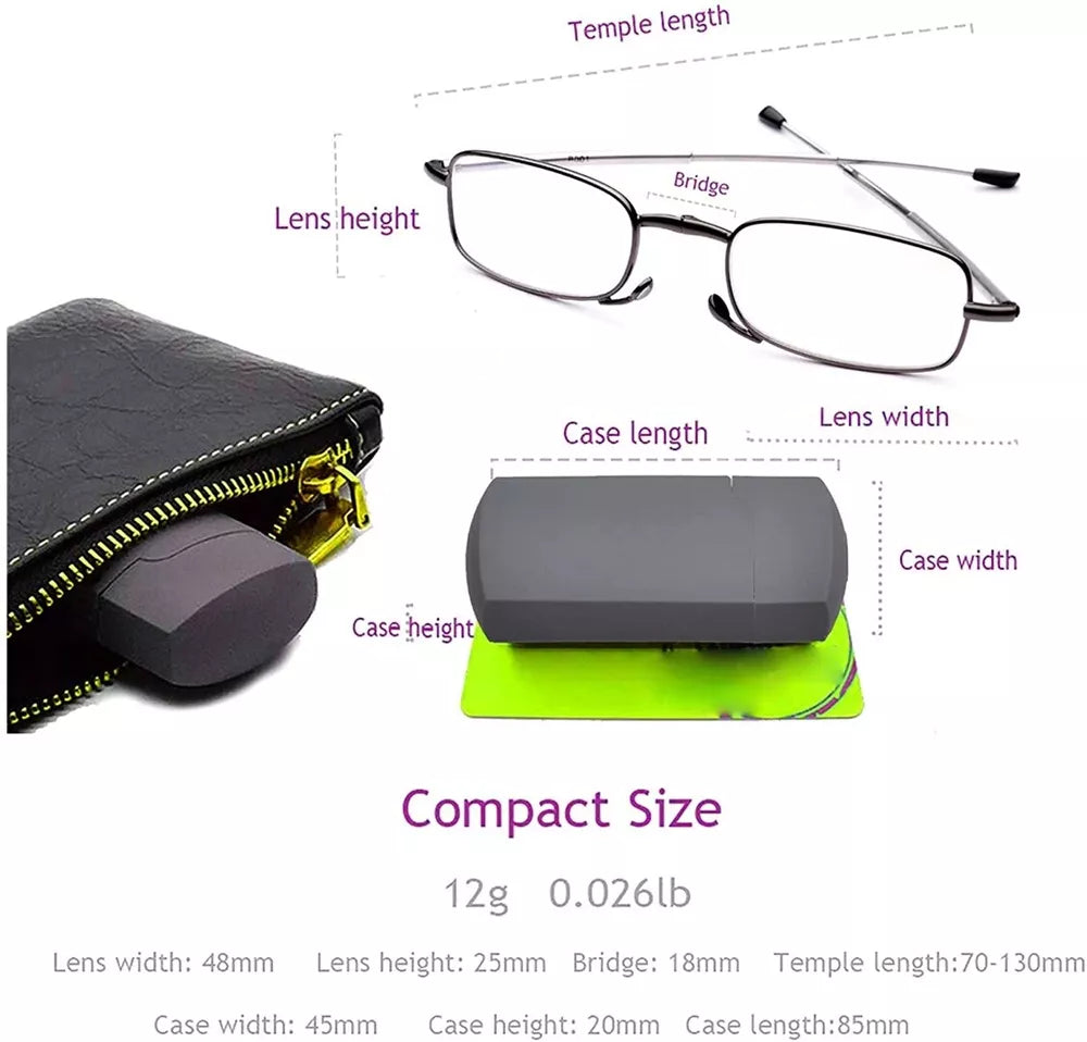 Faltbare Lesebrille mit Etui für Damen und Herren – Tragbares Design