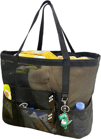 Faltbare Mesh-Strandtasche mit 9 Taschen für Familienausflüge