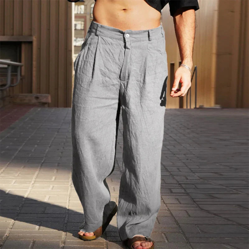 Faltenhose für Herren mit weitem Bein