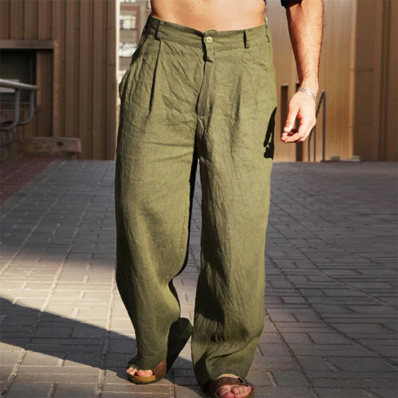 Faltenhose für Herren mit weitem Bein