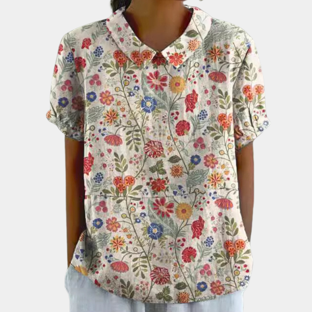 Farbenfrohe Sommerbluse für Damen – Komfort und Stil