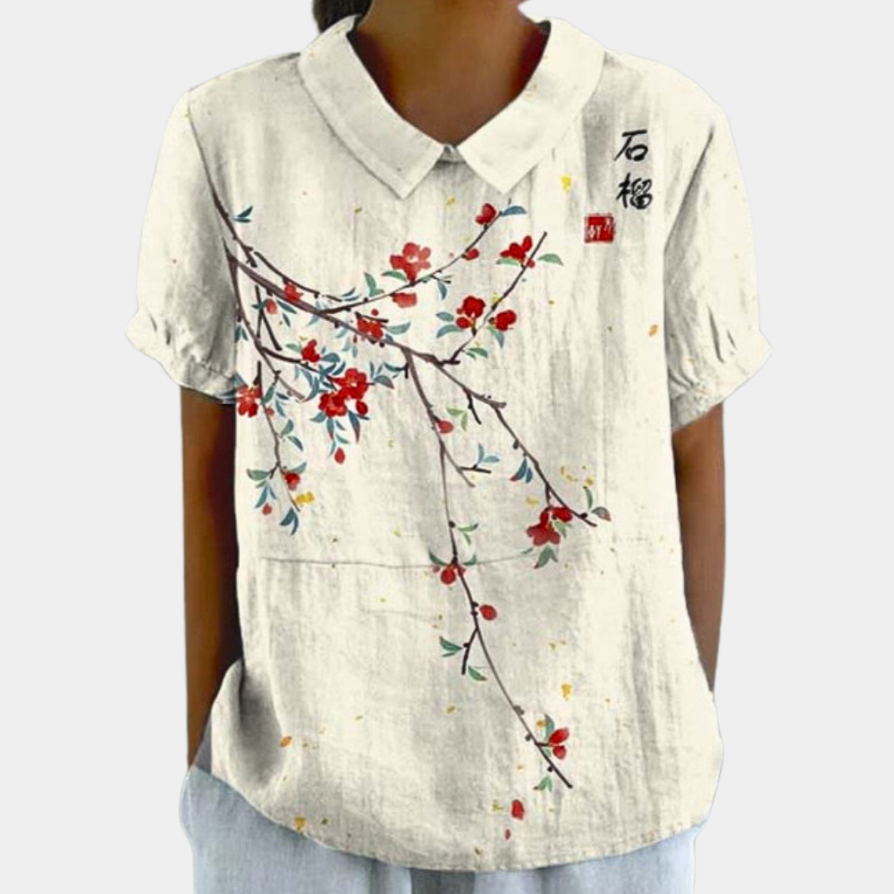 Farbenfrohe Sommerbluse für Damen – Komfort und Stil