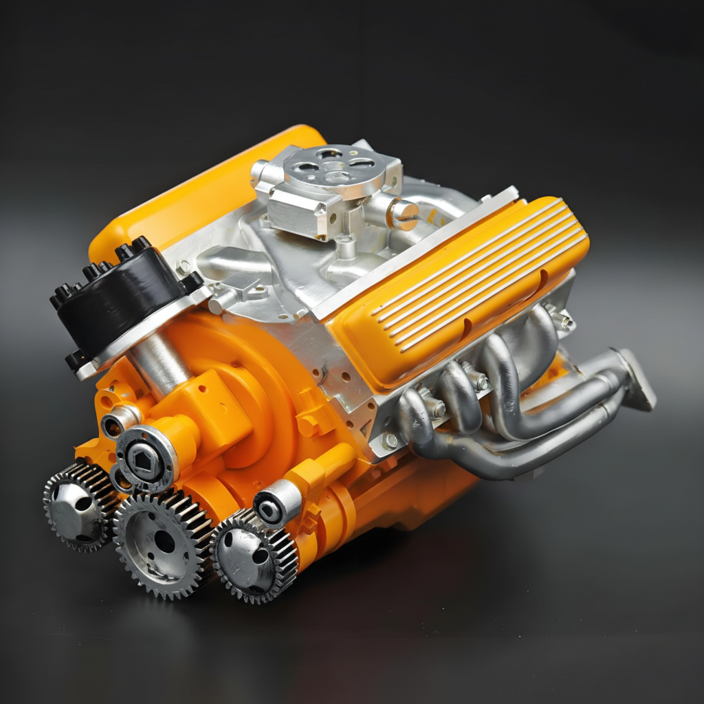 Fertig montiertes V8-Benzinmotor-Modell – detailgetreue Miniatur