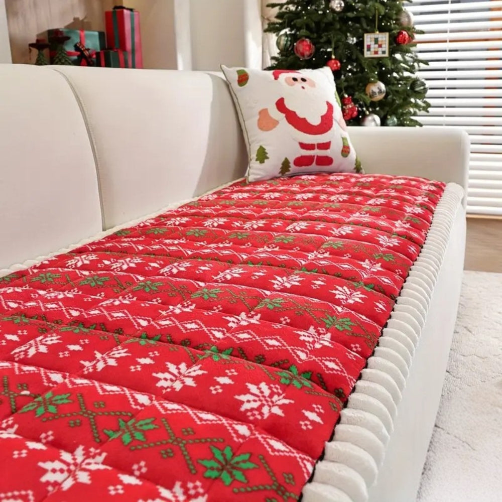 Festlicher winterlicher Sofaüberwurf