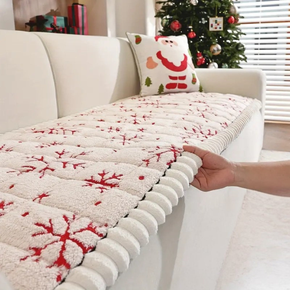 Festlicher winterlicher Sofaüberwurf