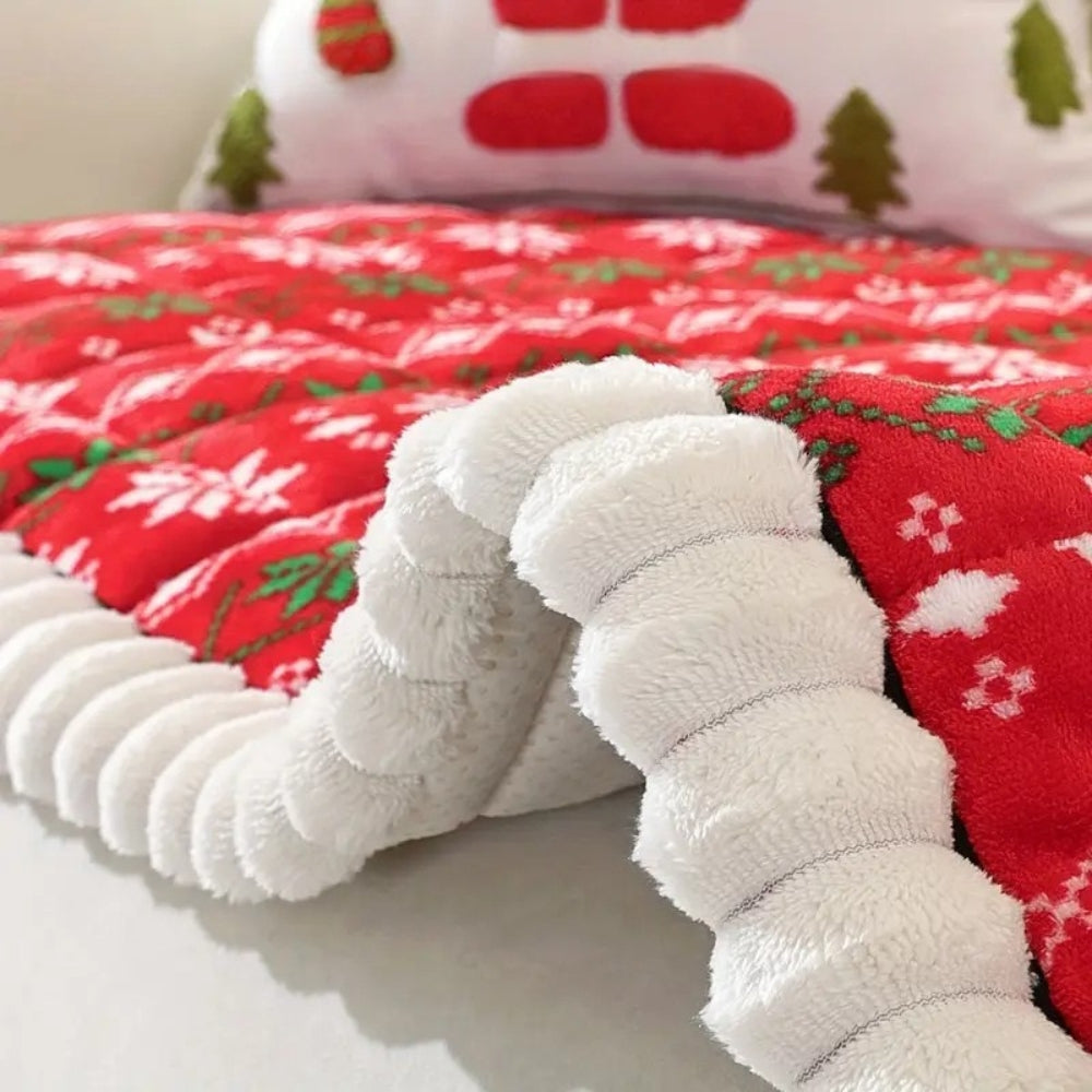 Festlicher winterlicher Sofaüberwurf