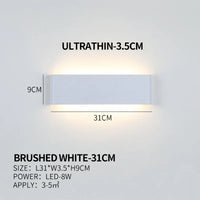 Flache LED-Wandleuchte aus Aluminium mit Acrylschirm