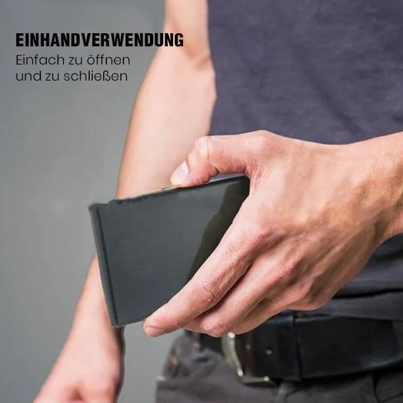 Flaches RFID-Kartenetui mit Magnetverschluss