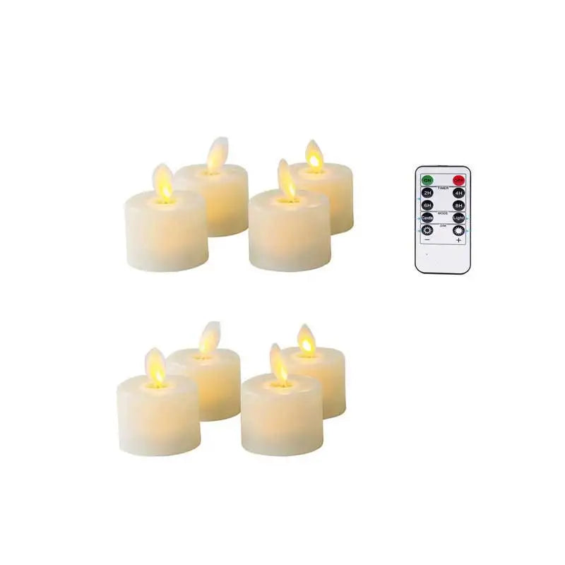 Flammenlose LED-Echtwachs-Teelichter mit Flackereffekt, Fernbedienung und Timer für stimmungsvolle Beleuchtung