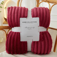 Flanell-Fleece-Decke mit breiten Streifen
