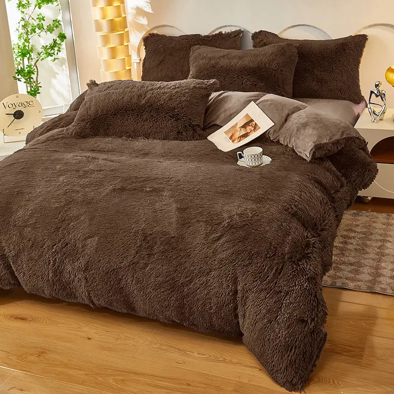 Flauschiges Teddy-Fleece-Bettwäscheset – warm & extra weich