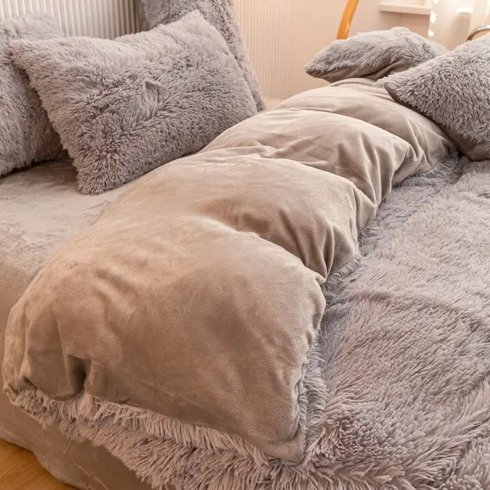 Flauschiges Teddy-Fleece-Bettwäscheset – warm & extra weich