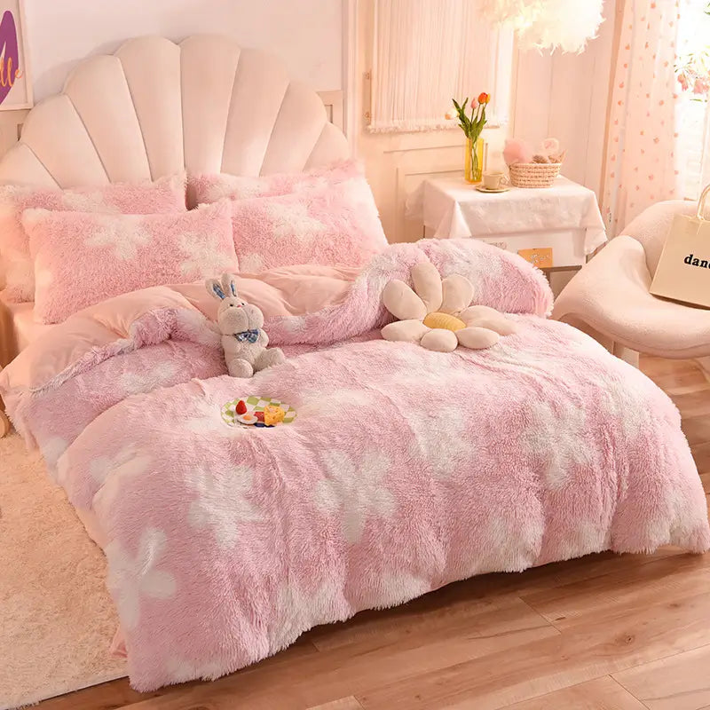 Flauschiges Teddy-Fleece-Bettwäscheset – warm & extra weich