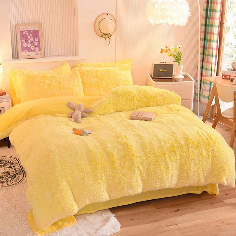 Flauschiges Teddy-Fleece-Bettwäscheset – warm & extra weich