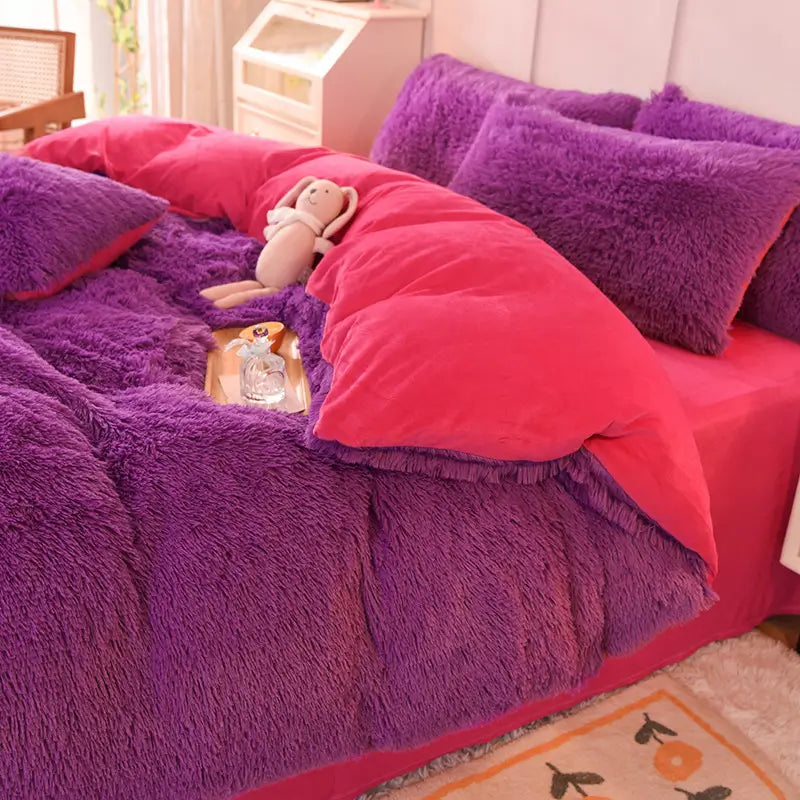 Flauschiges Teddy-Fleece-Bettwäscheset – warm & extra weich