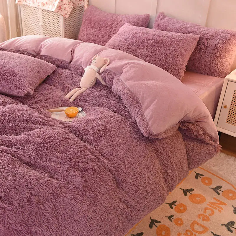 Flauschiges Teddy-Fleece-Bettwäscheset – warm & extra weich