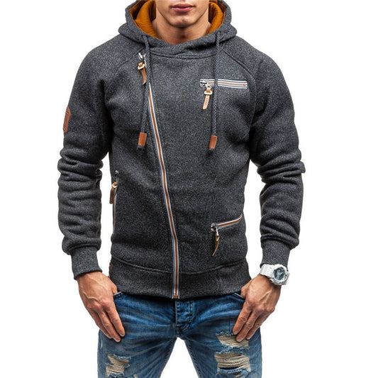 Fleece-Kapuzenjacke für Herren mit Reißverschluss