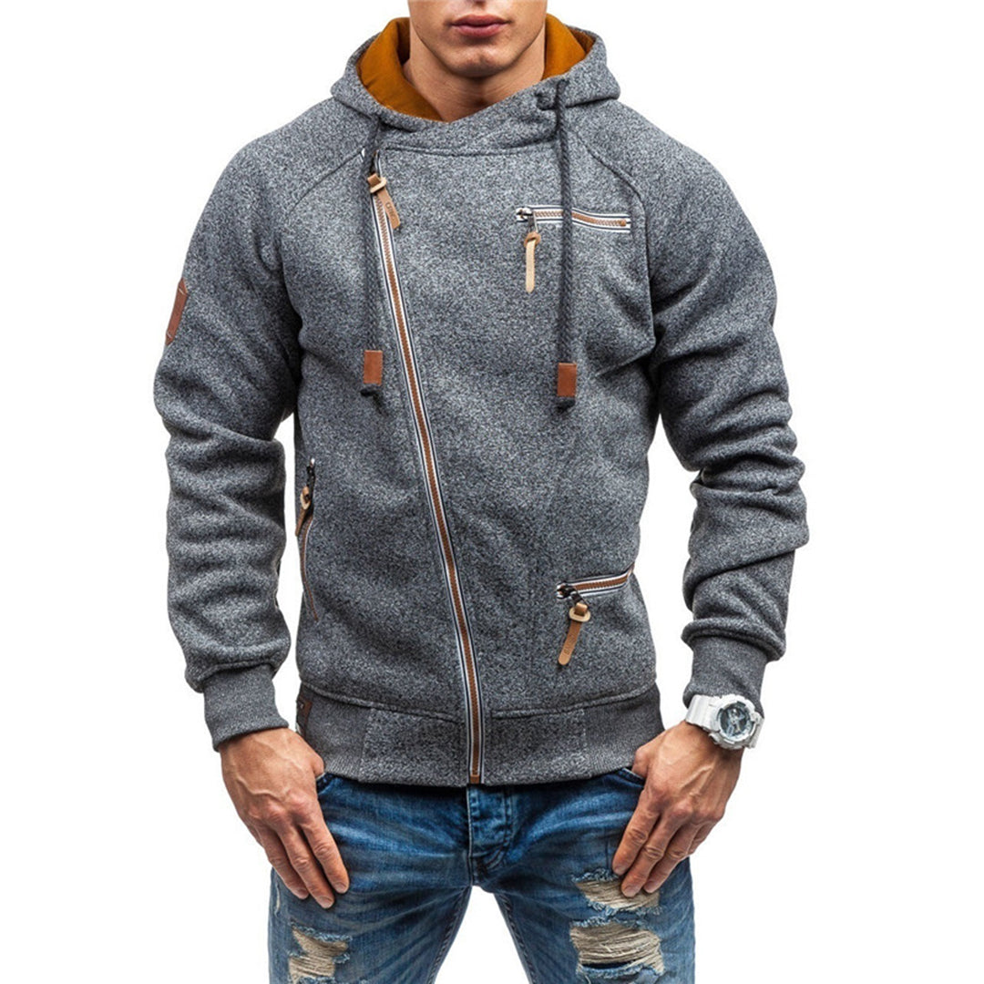 Fleece-Kapuzenjacke für Herren mit Reißverschluss