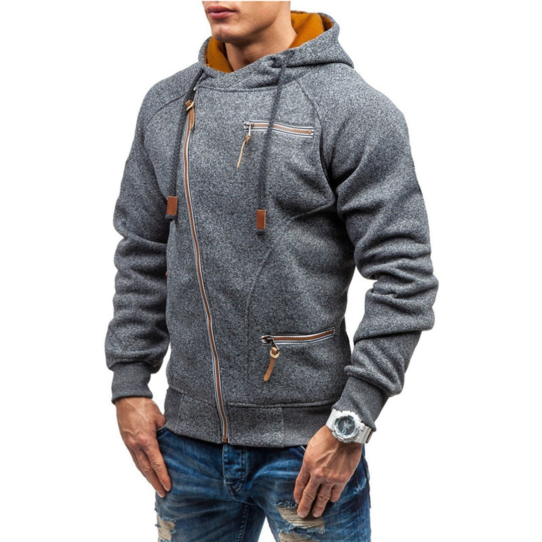 Fleece-Kapuzenjacke für Herren mit Reißverschluss