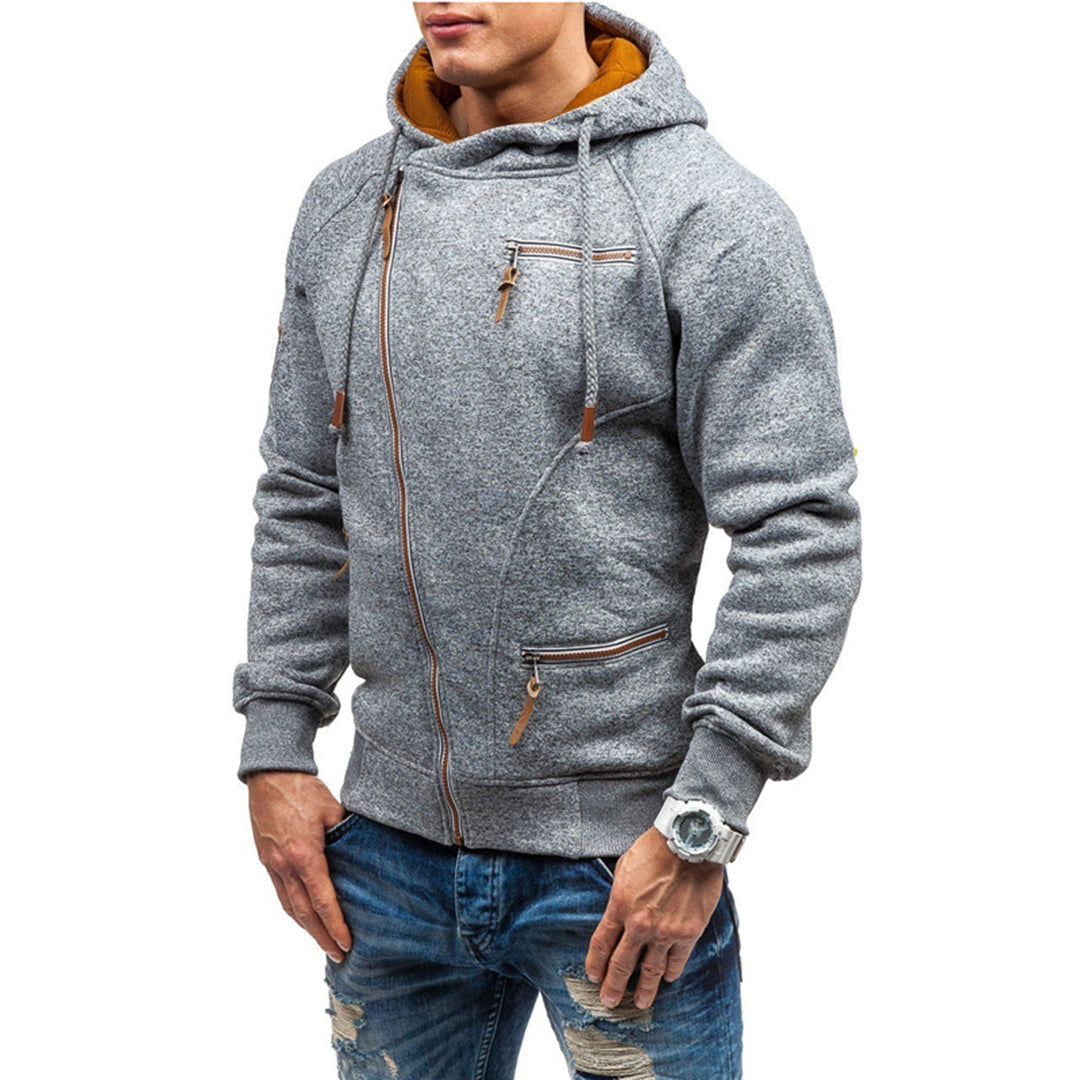 Fleece-Kapuzenjacke für Herren mit Reißverschluss