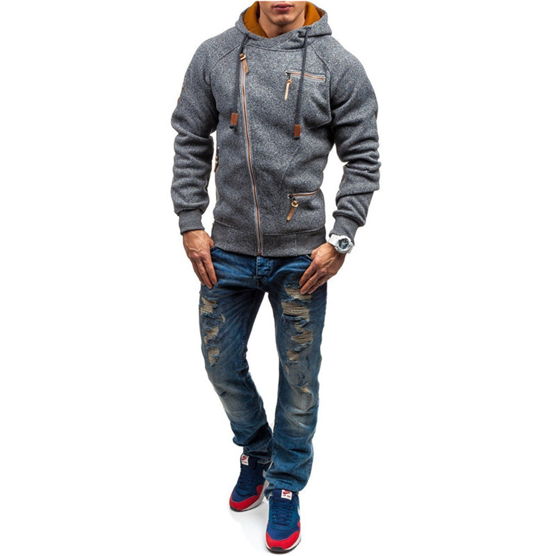 Fleece-Kapuzenjacke für Herren mit Reißverschluss