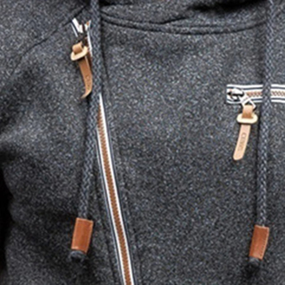 Fleece-Kapuzenjacke für Herren mit Reißverschluss