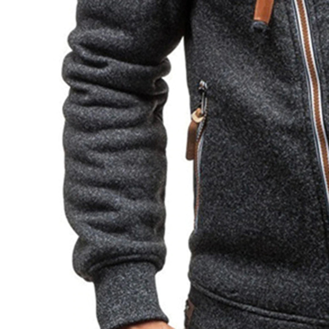 Fleece-Kapuzenjacke für Herren mit Reißverschluss