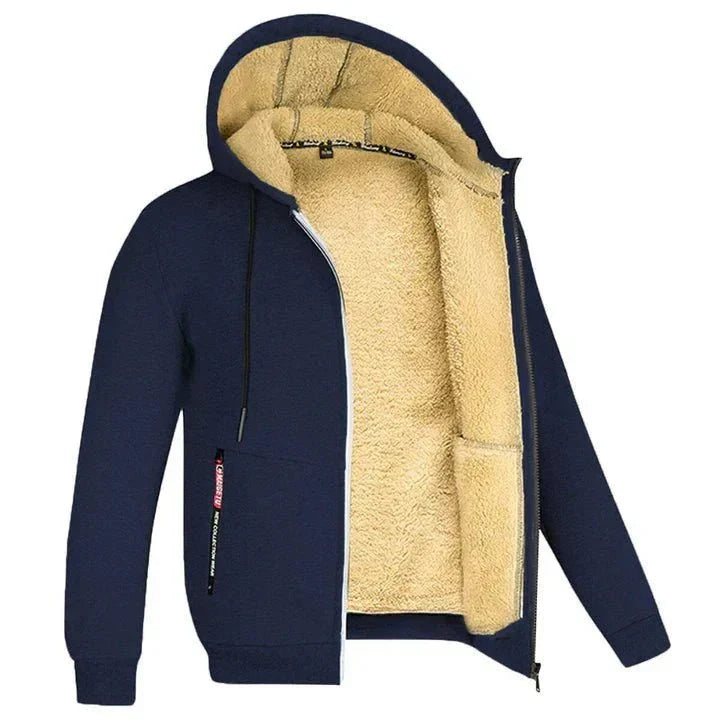 Fleece-Kapuzenjacke mit Reißverschluss