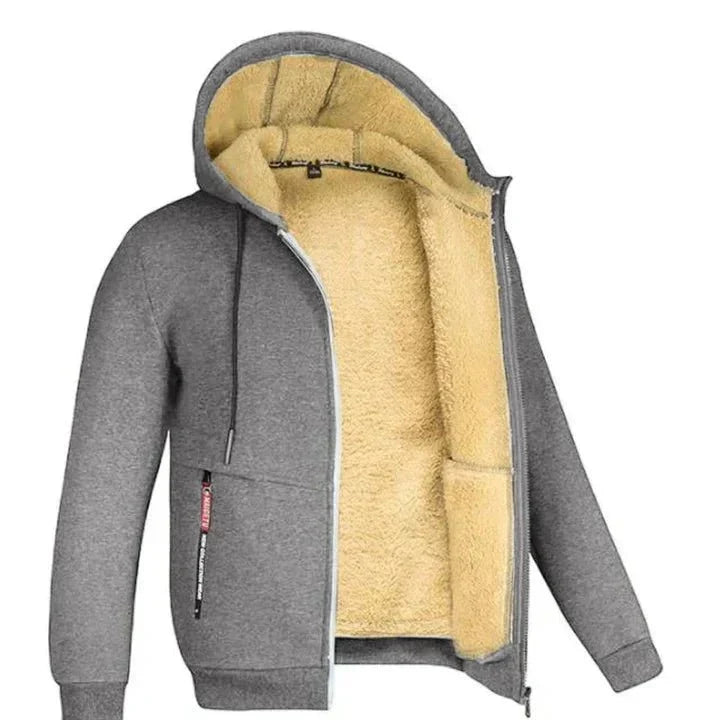 Fleece-Kapuzenjacke mit Reißverschluss