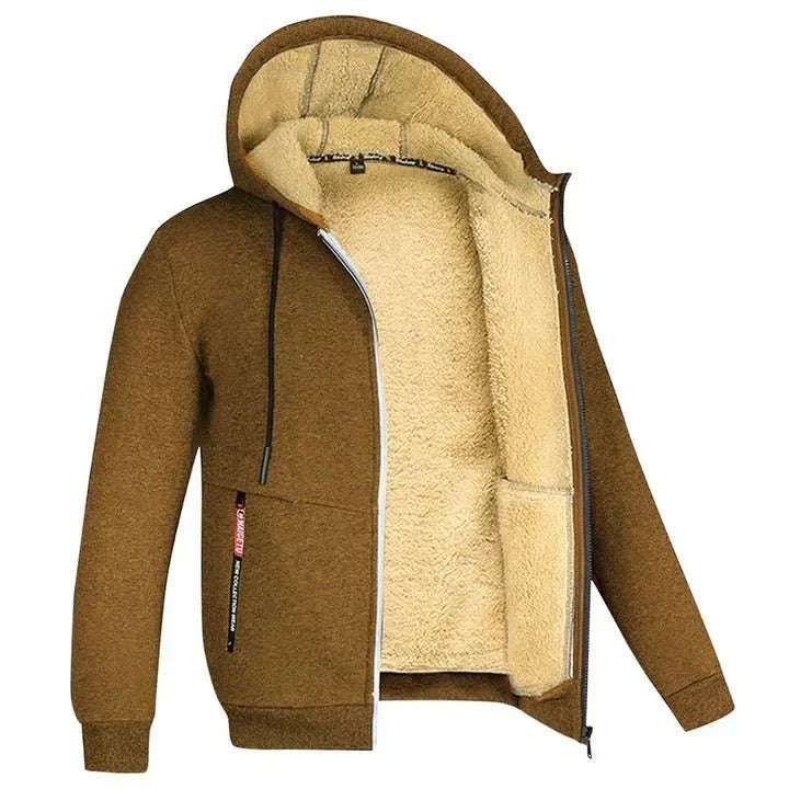 Fleece-Kapuzenjacke mit Reißverschluss