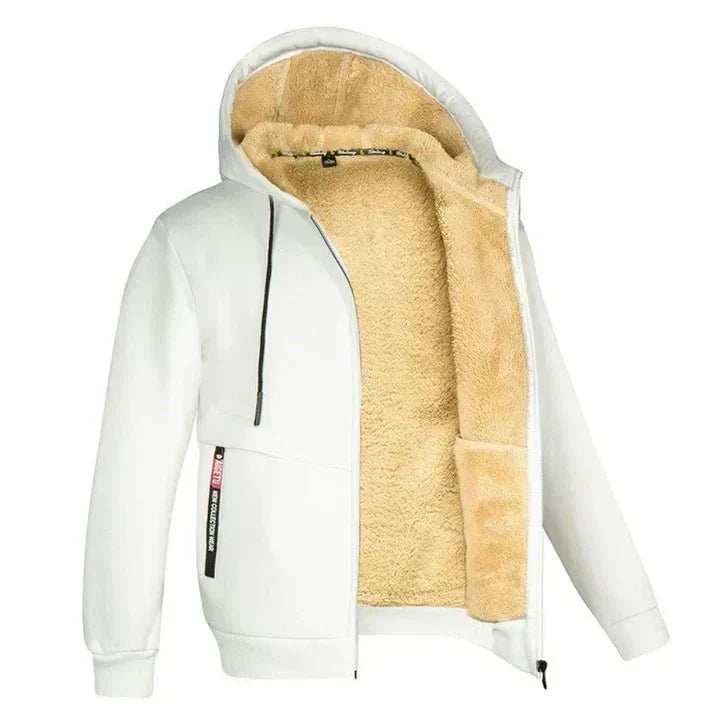 Fleece-Kapuzenjacke mit Reißverschluss