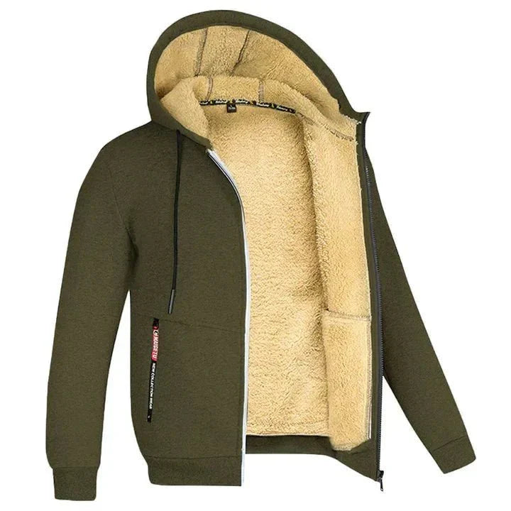 Fleece-Kapuzenjacke mit Reißverschluss
