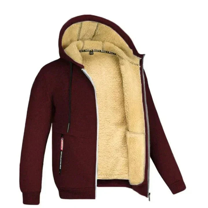 Fleece-Kapuzenjacke mit Reißverschluss